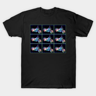 Motorcycle : Pop Art Abstract Whimsical Surreal Collage Print T-Shirt